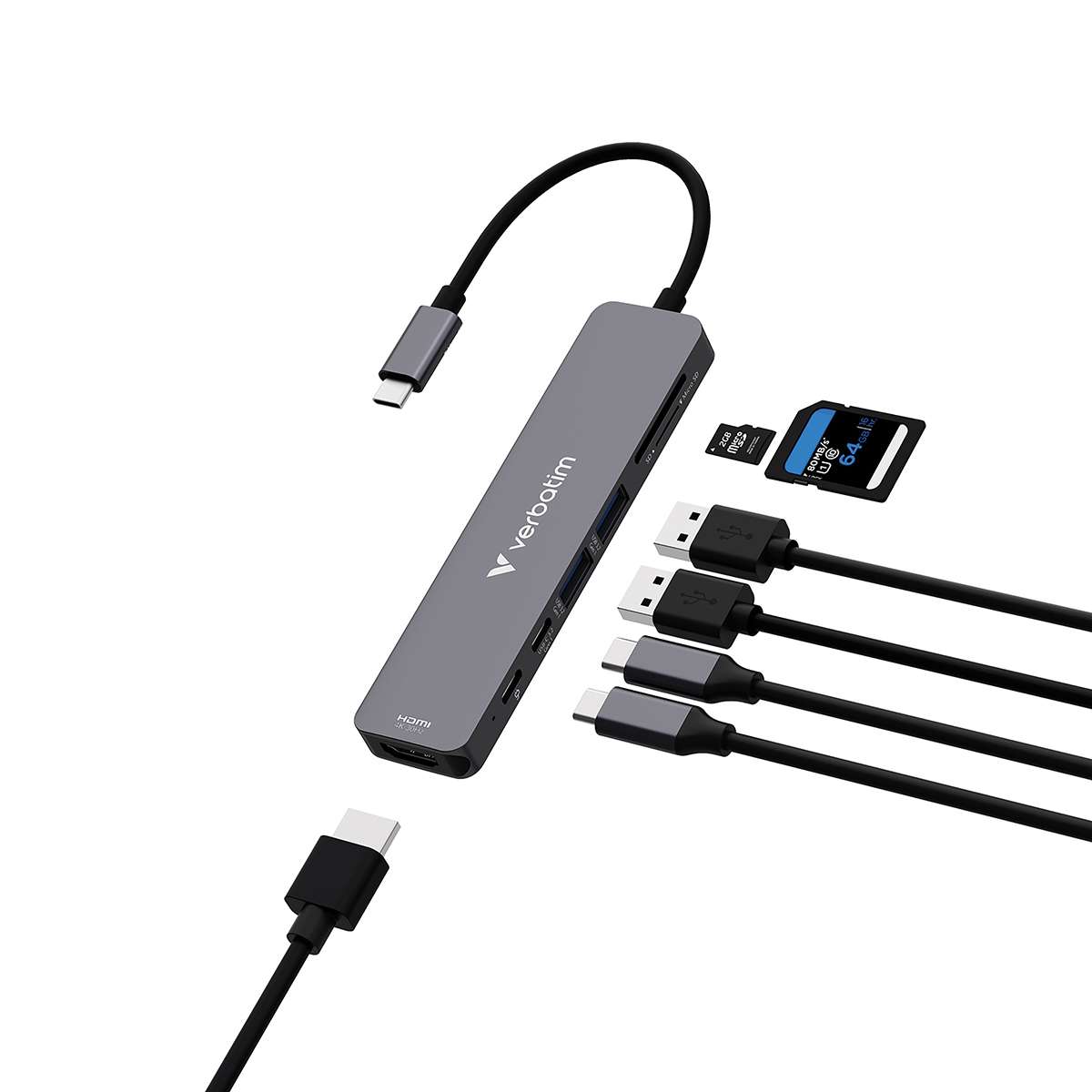 Hub Multipuerto Verbatim USB-C 7 Puertos